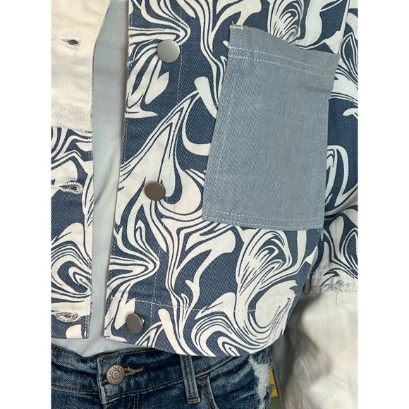 Super cute color block jean jacket S M L - Picture 5 of 7